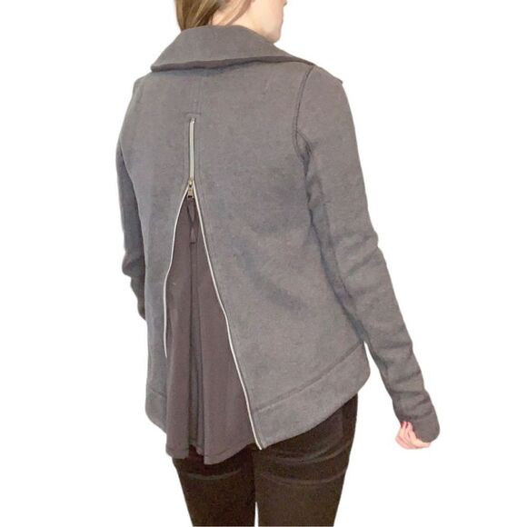 Lululemon En Route Heathered Black Gray Zipper Back Collared Jacket Women’s Sz 8 - Picture 4 of 16
